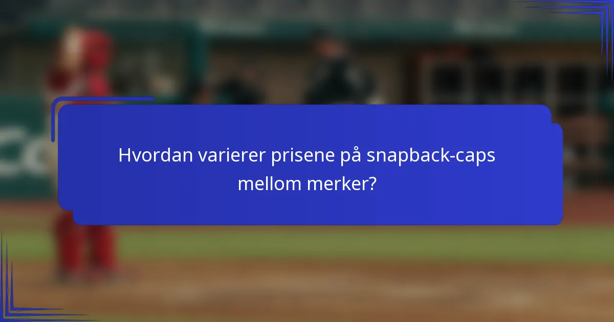 Hvordan varierer prisene på snapback-caps mellom merker?